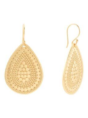 SHAANTI JEWELS Made In India 18kt Gold Plated Teardrop Pebble Earrings